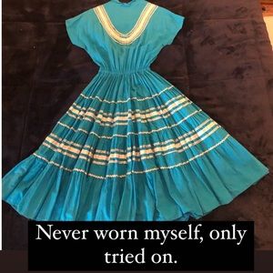 Vintage Blue Patio (Fiesta) Dress.